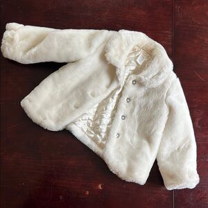 Kids Faux Fur Jacket - White